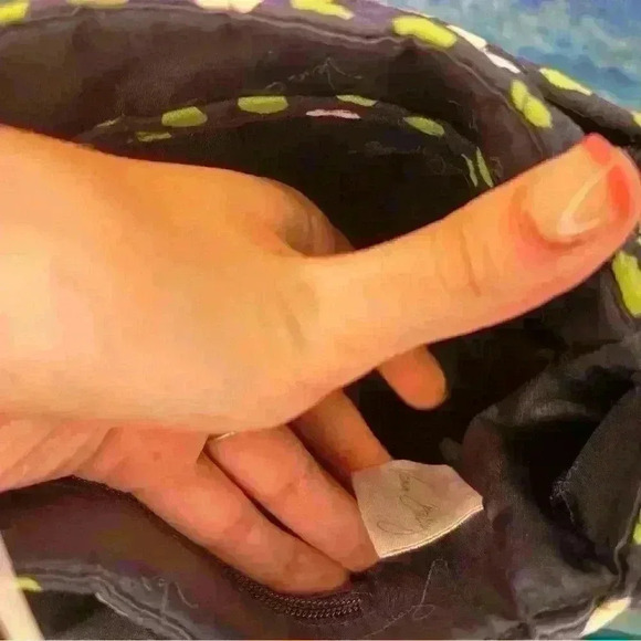 Vera Bradley Navy Blue Green Lucky Dots Turnlock Flap Crossbody Shoulder Bag - Picture 12 of 14